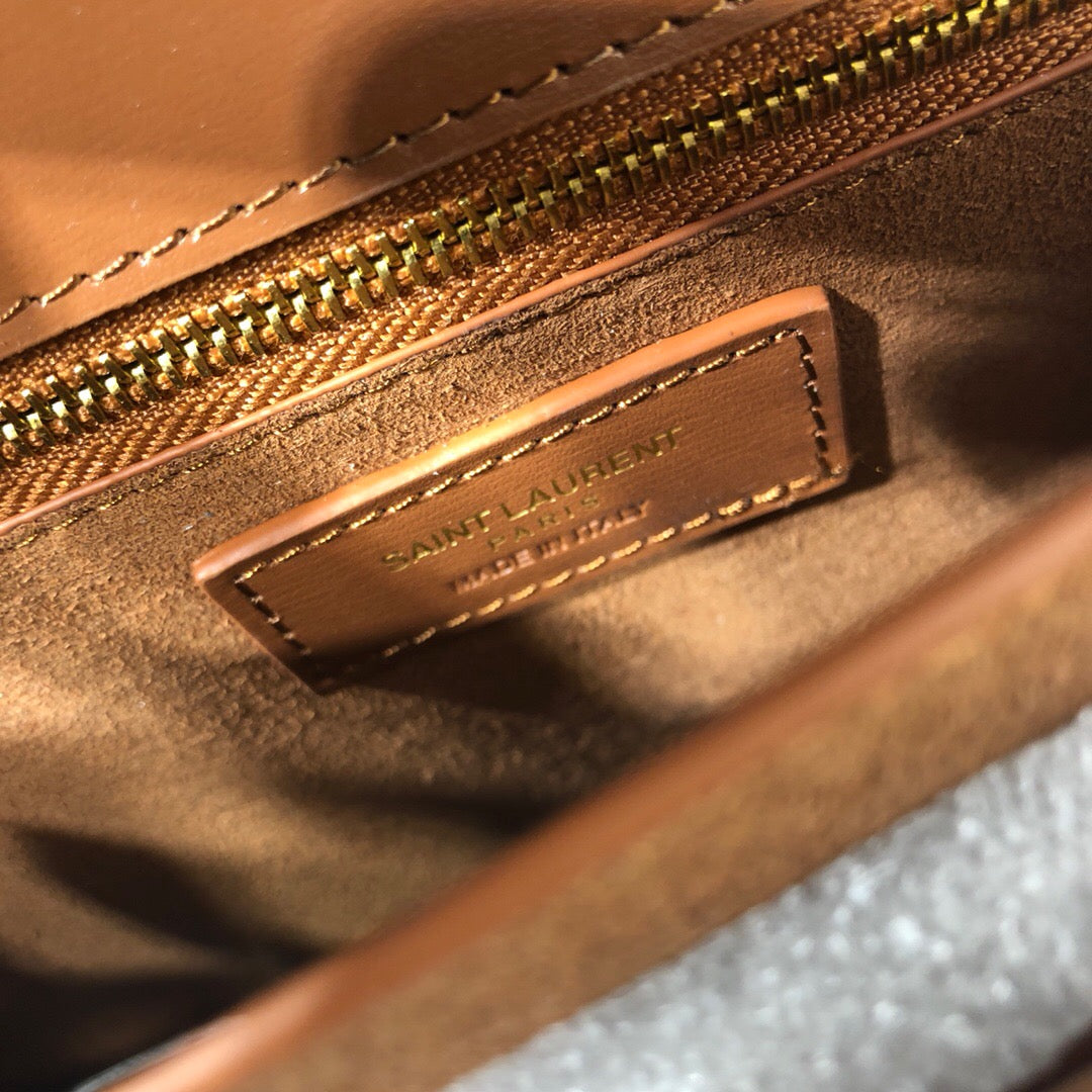 Top Quality Le Cassandra MeTop Qualityum Chain Bag In Canvas And BoxNatural Beige For Women 8.6in/22cm YSL