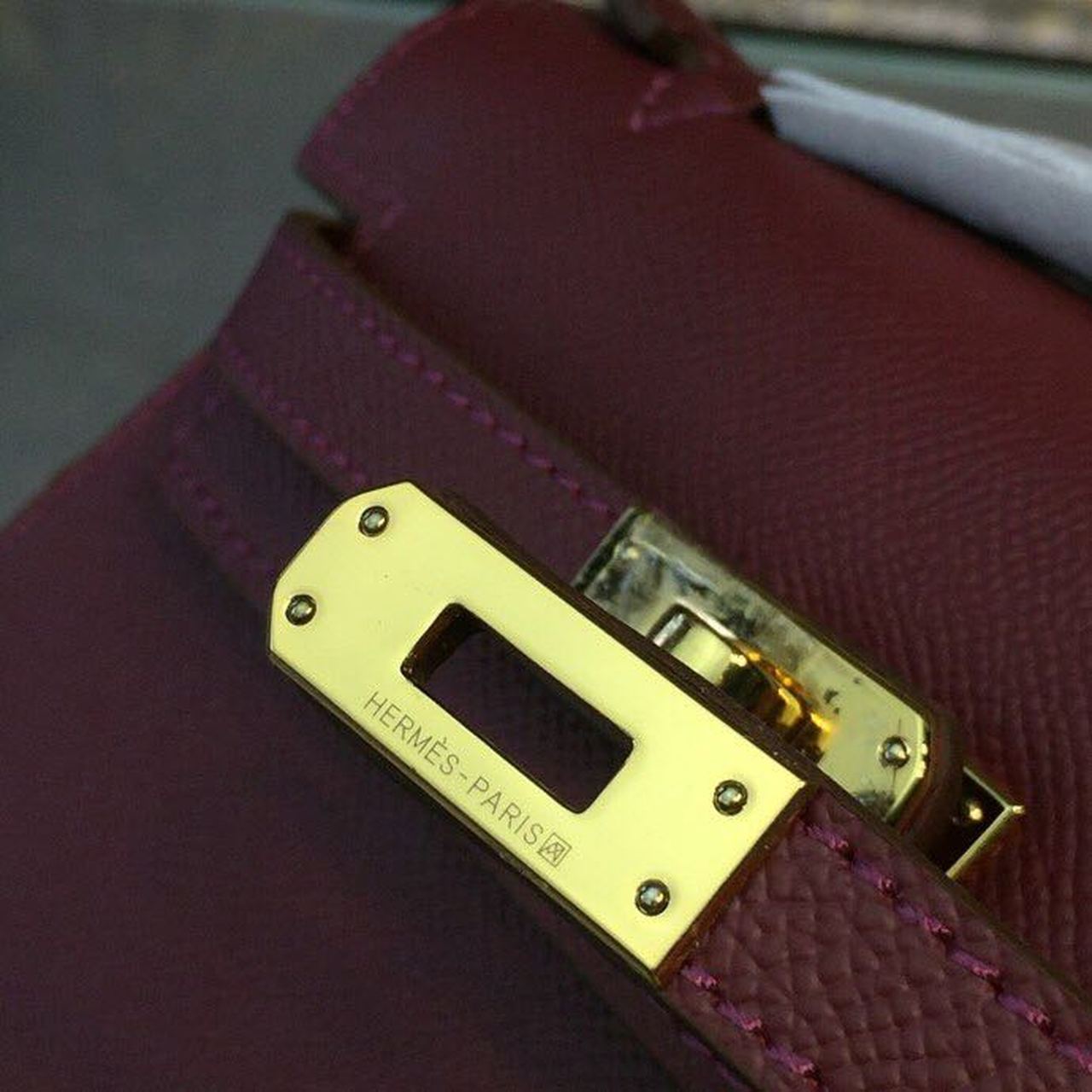 Top Quality Mini Kelly KP Pochette Burgundy For Women Gold Toned Hardware 8.7in/22cm