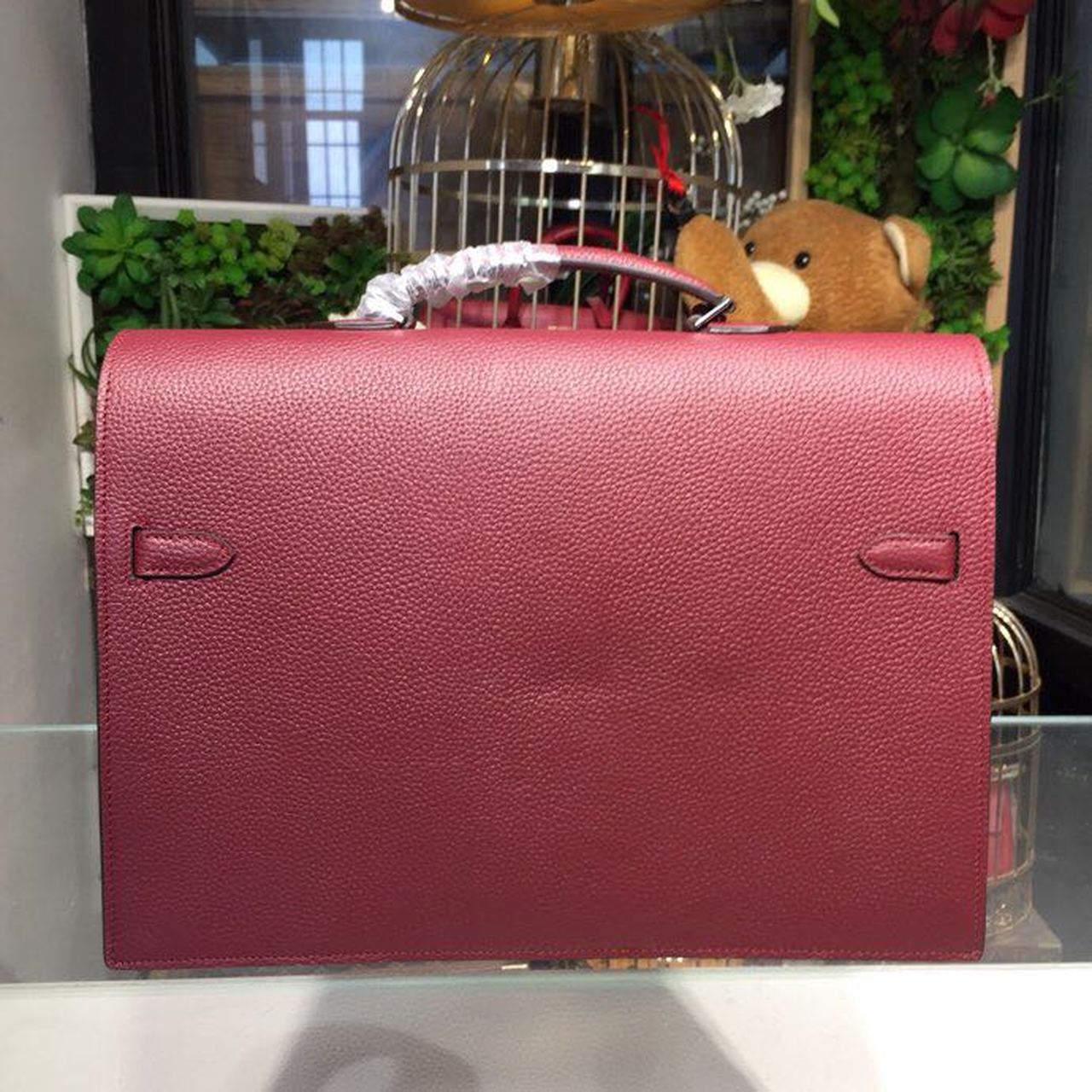 Top Quality Kelly Depeche Burgundy For Women PallaTop Qualityum Hardware 15in/38cm