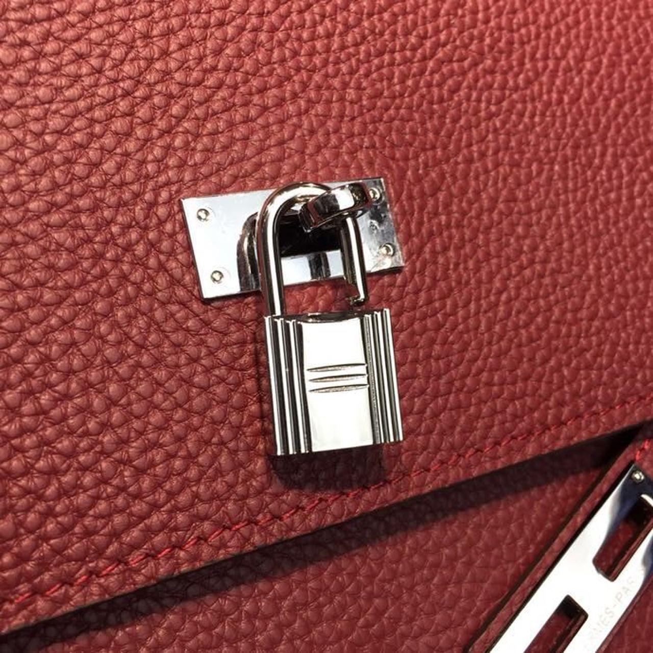 Top Quality Kelly Depeche Burgundy For Women PallaTop Qualityum Hardware 15in/38cm