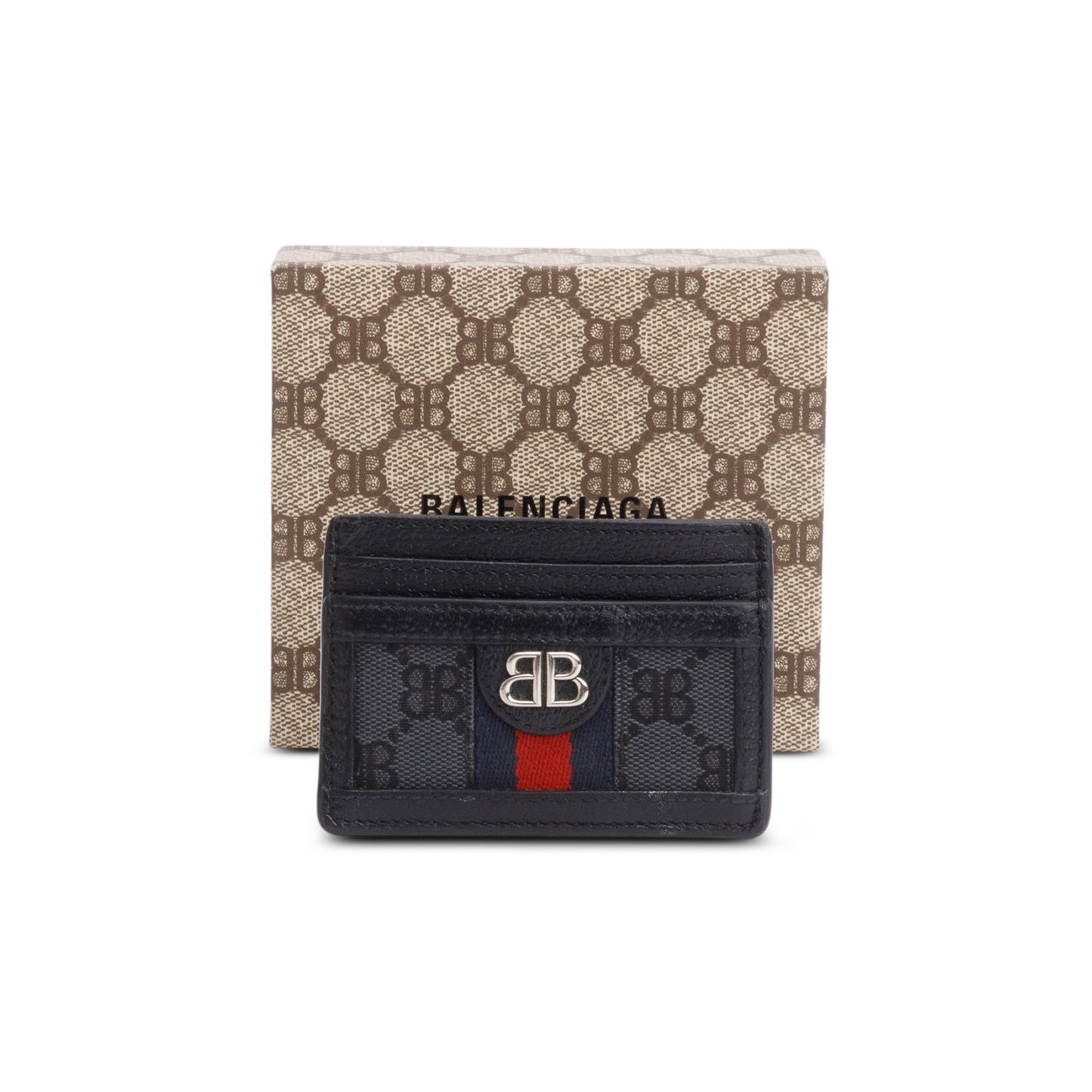 Gucci x Balenciaga BB Monogram Web Ophidia Card Holder
