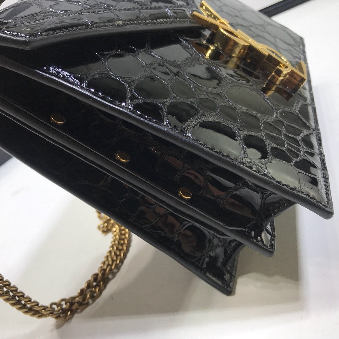 Top Quality Cassandra Small Crossbody Bag With Stone Print Black For Women 7.4in/19cm YSL