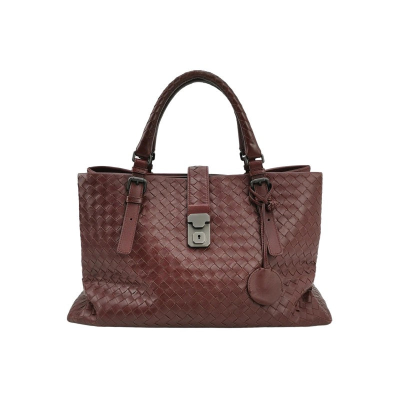 Bottega Veneta Roma Handbag Bag Intrecciato Nappa Leather Wine Burgundy Large 35cm