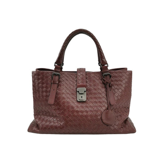 Bottega Veneta Roma Handbag Bag Intrecciato Nappa Leather Wine Burgundy Large 35cm