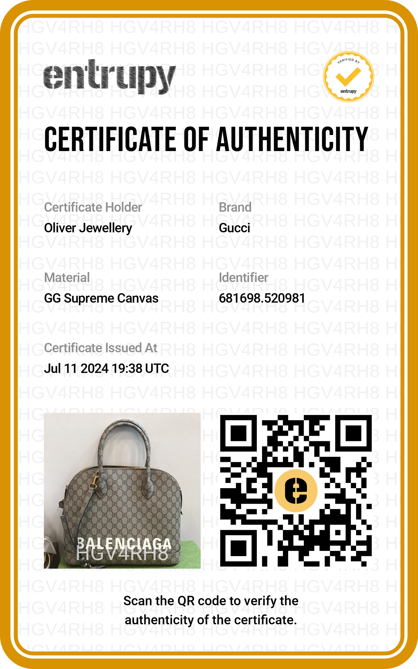 Gucci x Balenciaga The Hacker Project GG Supreme Medium Ville Handle Bag