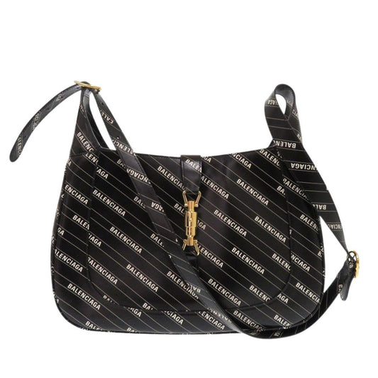 GUCCI Shoulder Bag 636712 leather black The Hacker Project Balenciaga Collaboration Jackie 1961