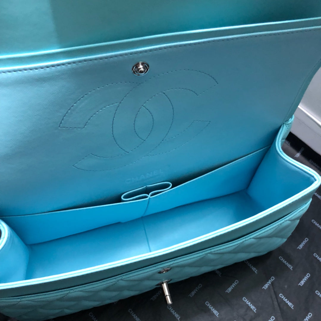 CHLLarge Classic Handbag Silver Hardware Blue For Women Handbags, Shoulder Bags 11.8in/30cm