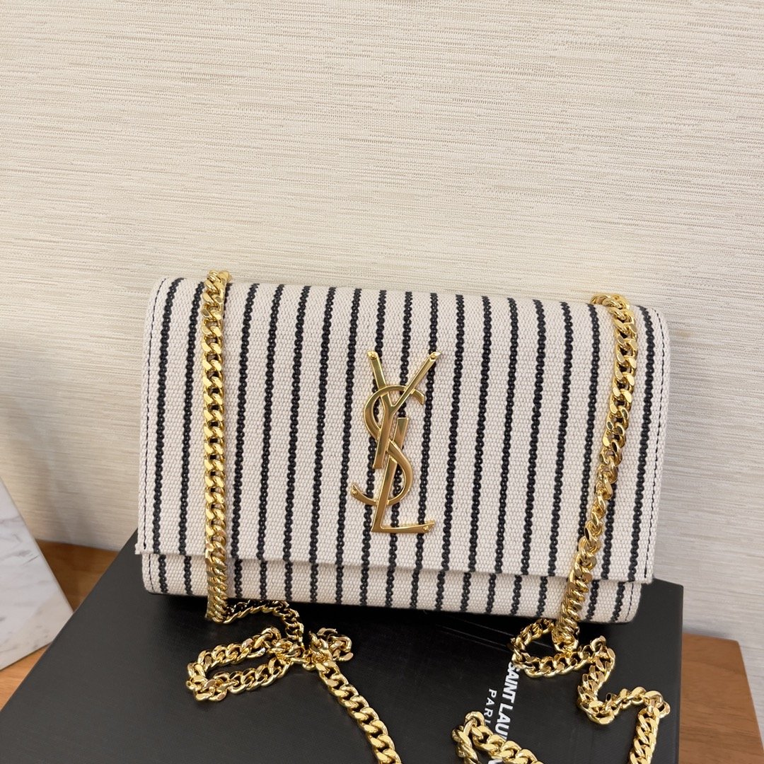Top Quality Kate Small Chain Bag In Canvas For Women 7.9in/20cm YSL 469390FAACG9583