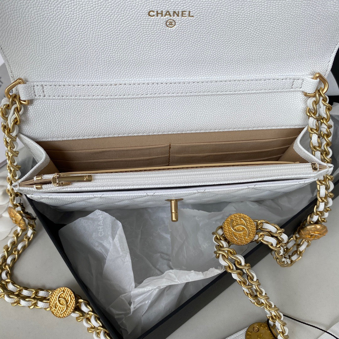CHLSmall Top Qualityap Bag Gold Hardware White For Women Handbags, Shoulder Bags 7.5in/19cm AP2840