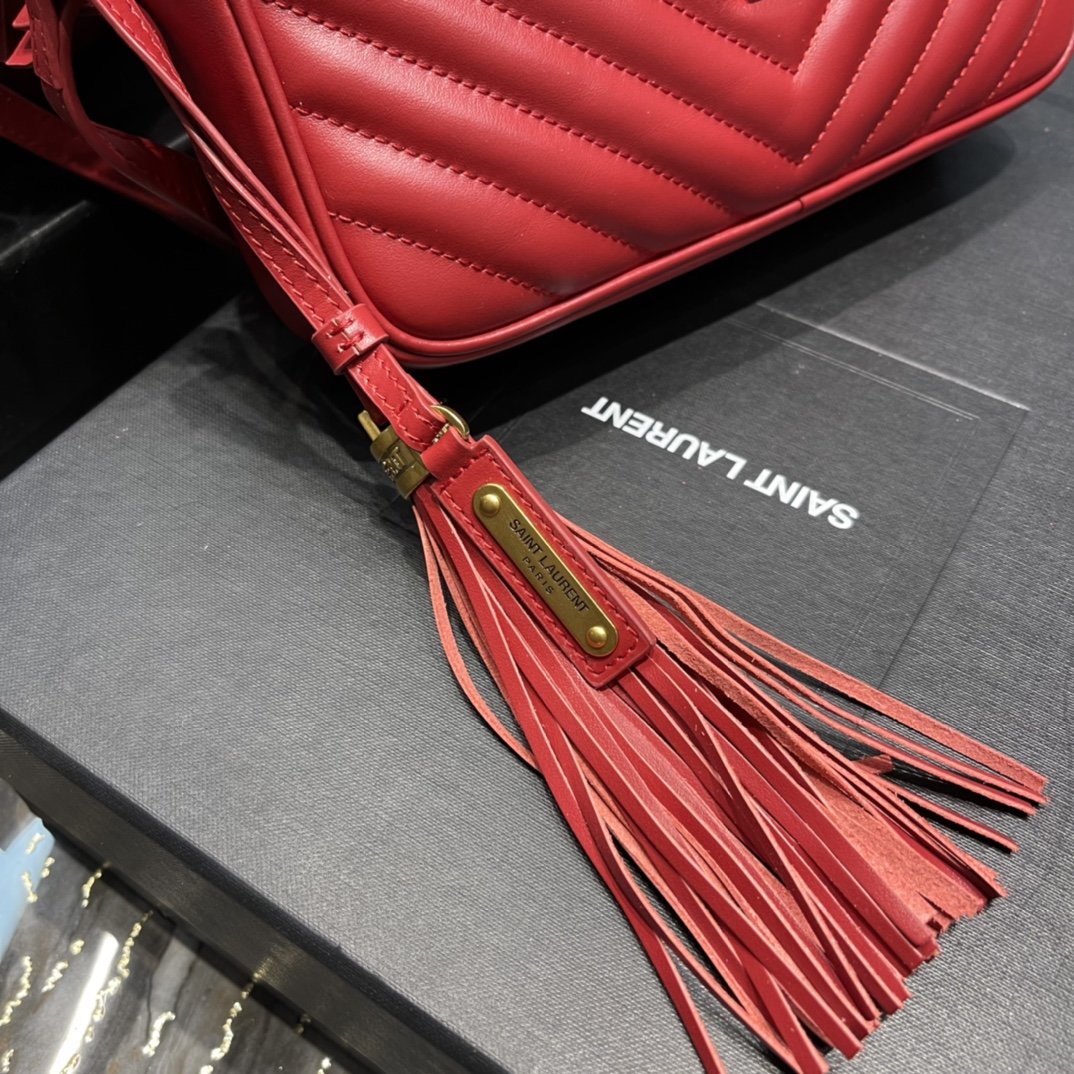 Top Quality Lou Camera Bag Red With Gold Toned Hardware For Women 9in/23cm YSL 612544DV7076008