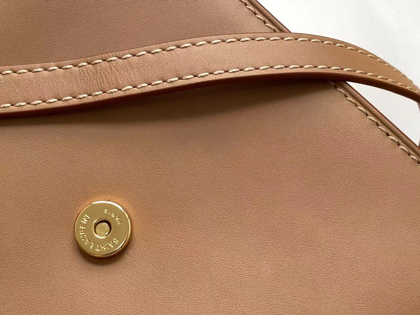 Top Quality Kaia North/South Satchel Bag In Vegetable Tanned Brown Material With Gold Hardware For Women 6.6in/18cm YSL 668809BWR6W2725