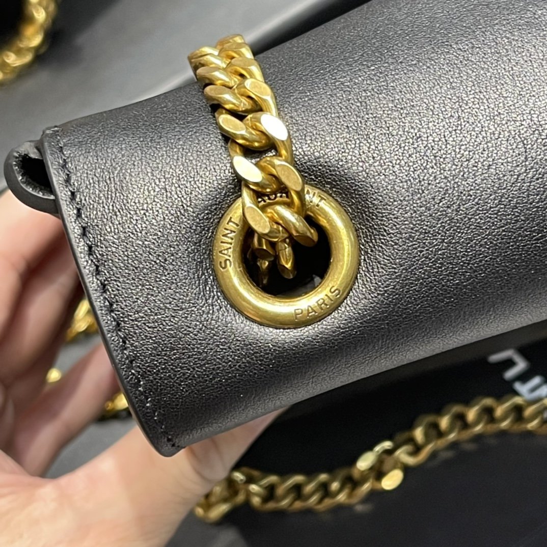 Top Quality Kate MeTop Qualityum Reversible Chain Bag Black In Suede With Gold Hardware For Women 11.2in/29cm YSL