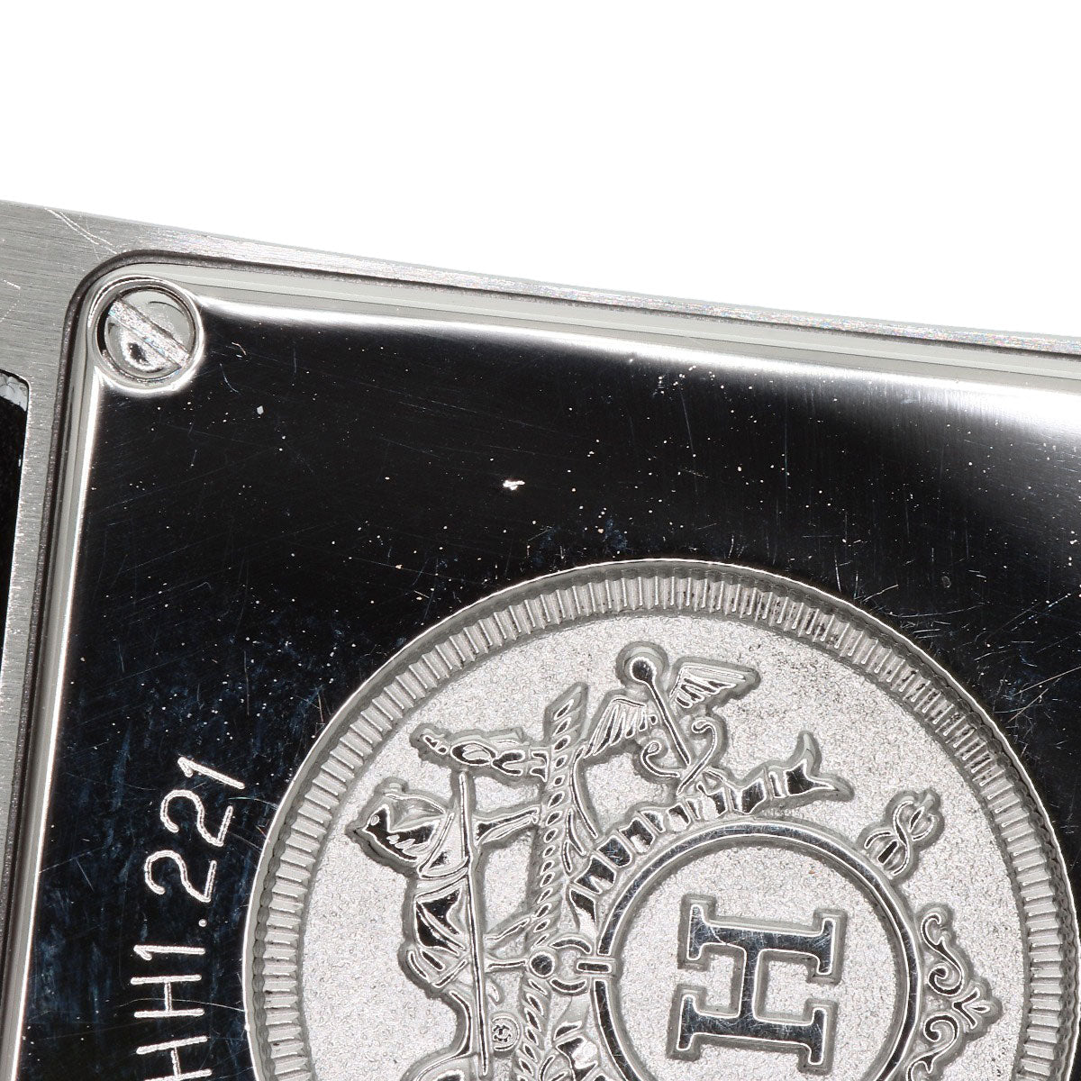 HERMES Watches Quartz HH1.221.336/VB89 Stainless Steel Silver H Watch Double Tour Black Lacquer black dial