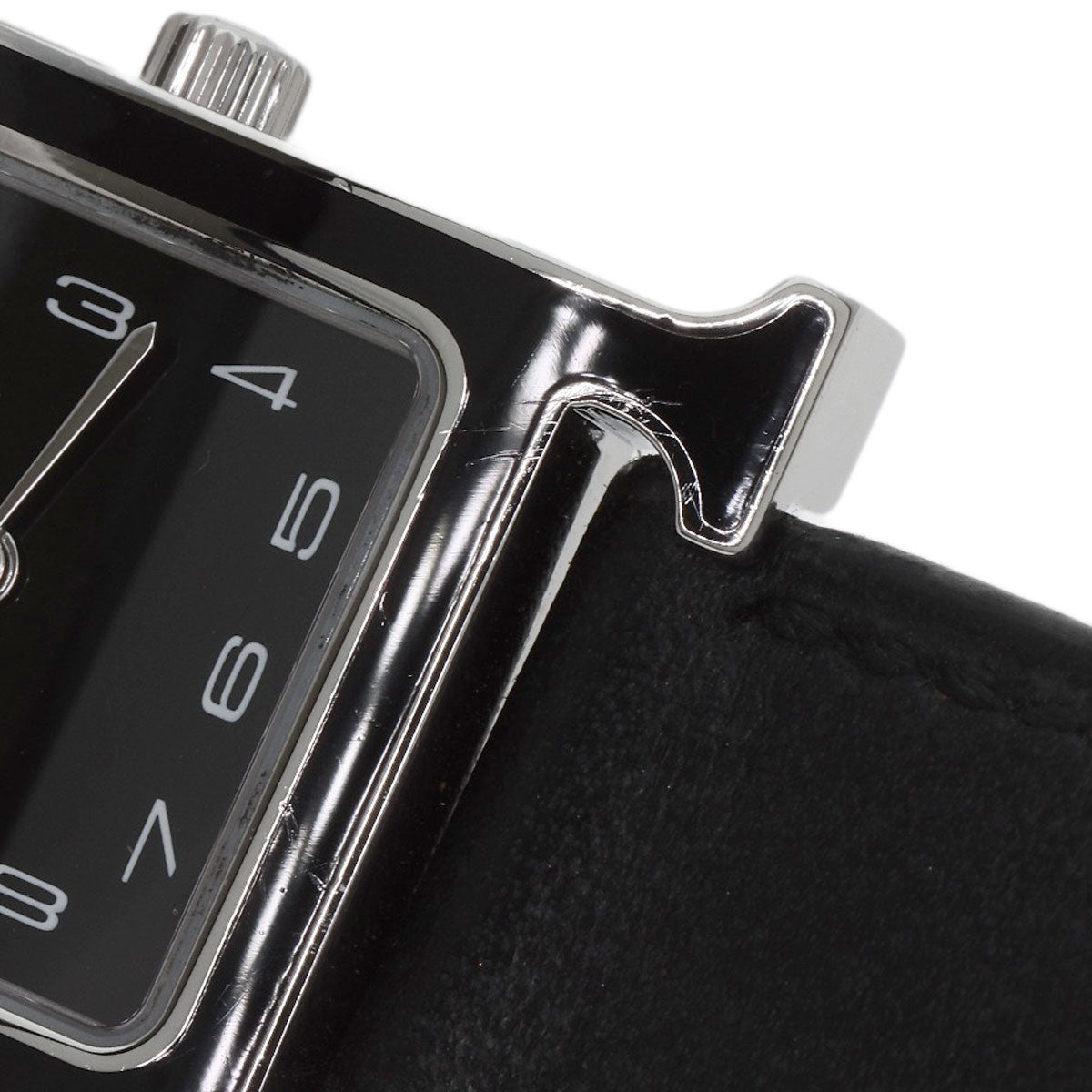 HERMES Watches Quartz HH1.221.336/VB89 Stainless Steel Silver H Watch Double Tour Black Lacquer black dial