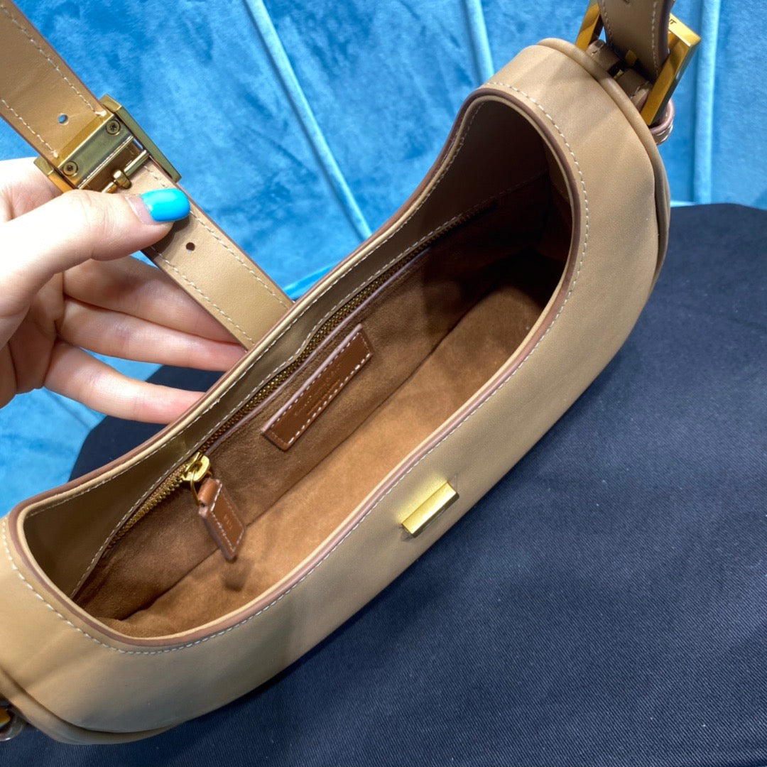 Top Quality Le Fermoir Hobo Bag Brown For Women 9.5in/24cm YSL 