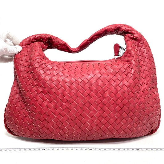 Bottega Veneta Intrecciato Hobo Bag Medium Burgundy Lambskin leather