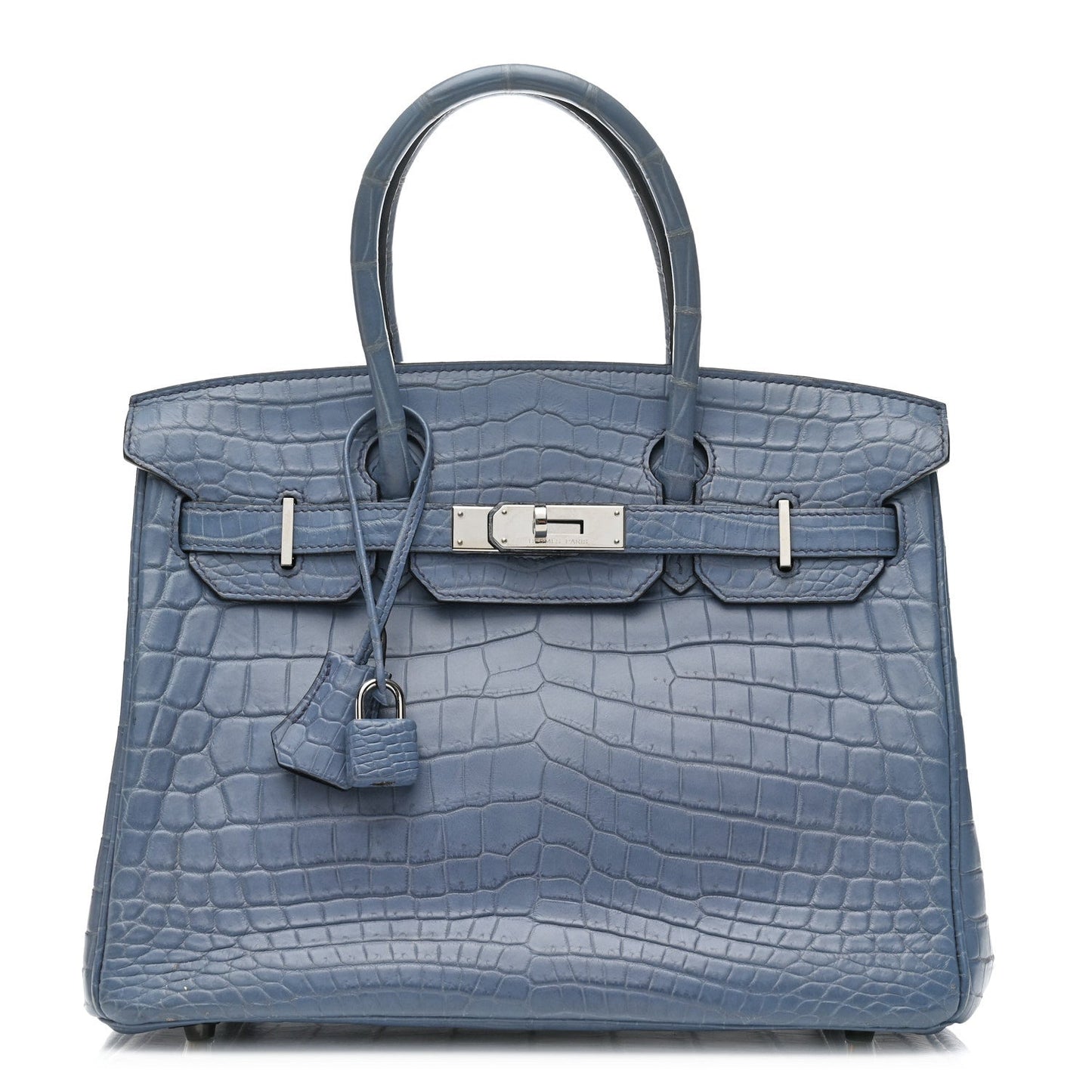 Hermes Matte Niloticus Crocodile Birkin 30 Bleu Ciel