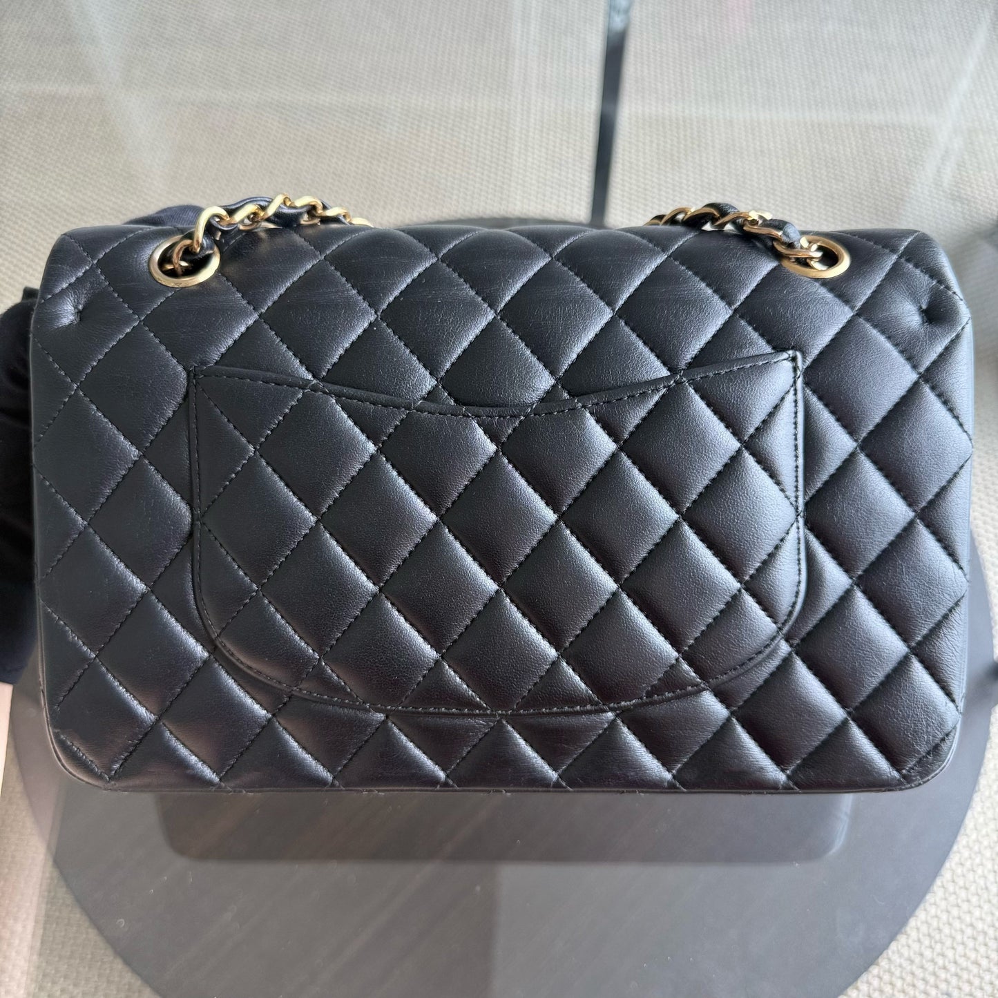 Chanel Classic Flap Medium - 25CM Quilted Lambskin Black Gold Hardware Series 26