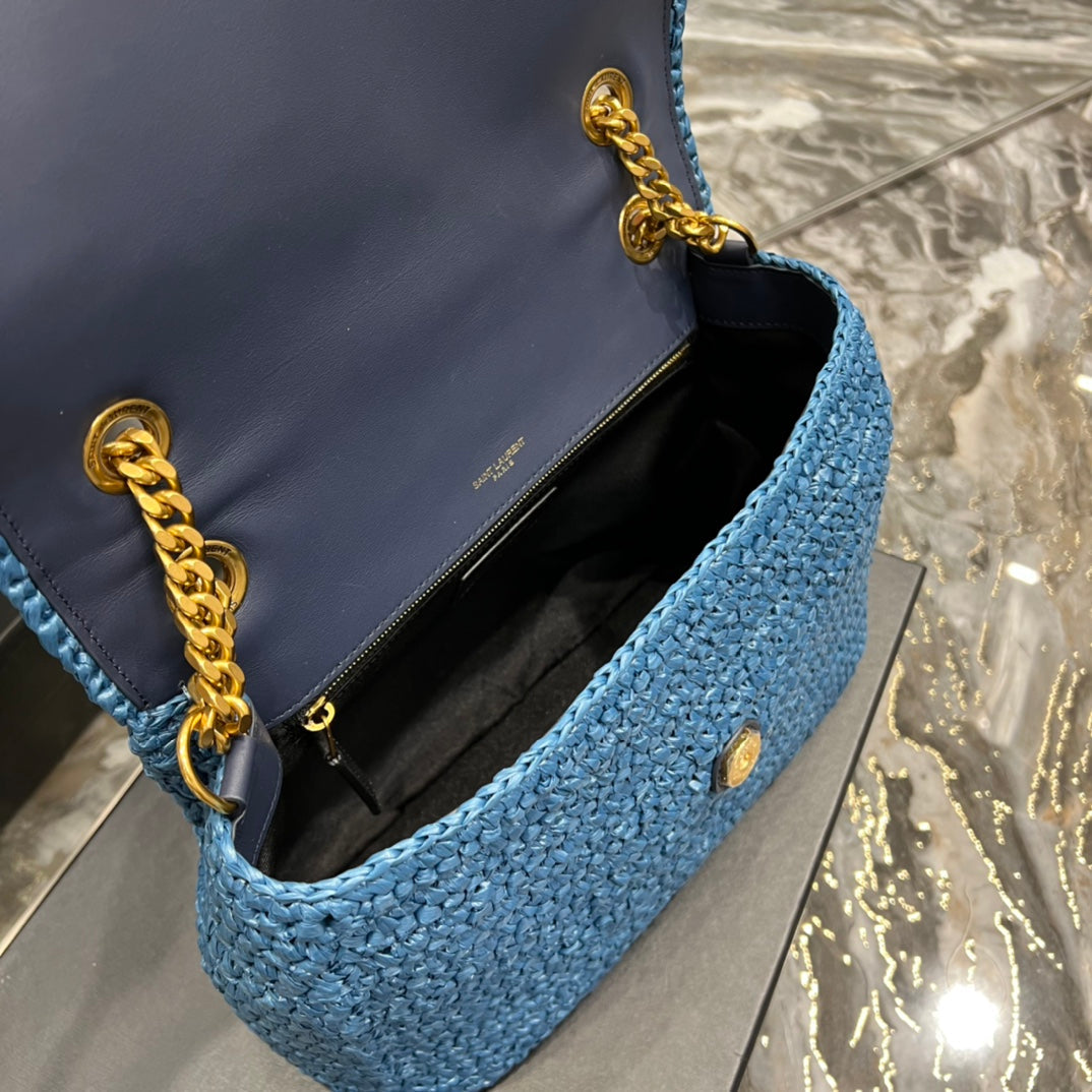 YSSL Niki Medium Chain Bag In RaTop QualityTop Qualitya For Women 11in/28cm Blue YSL 633187Gucci66W4246