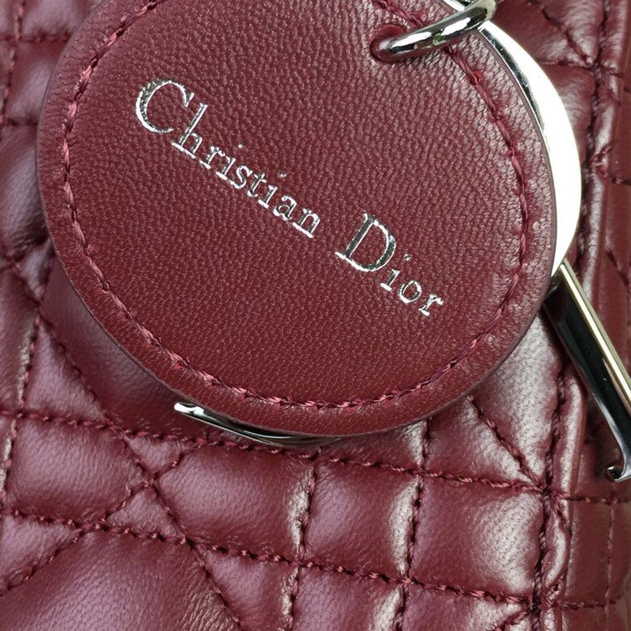 Top Quality Mini Lady Bag with Chain Silver Hardware Burgundy For Women 6.5in/17cm CD