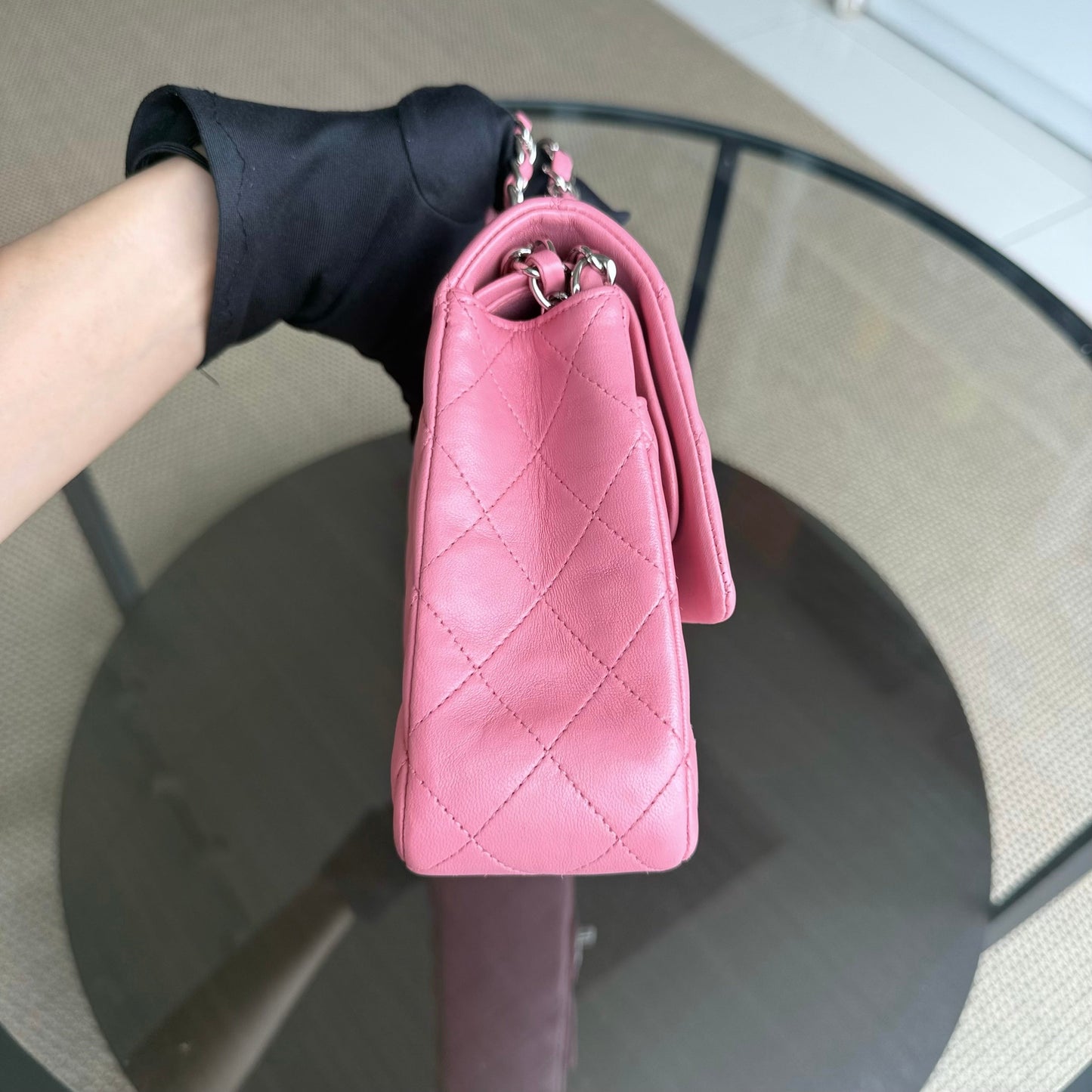 Chanel Classic Flap Medium - 25CM Quilted Lambskin Light Pink Gold Hardware Series 18