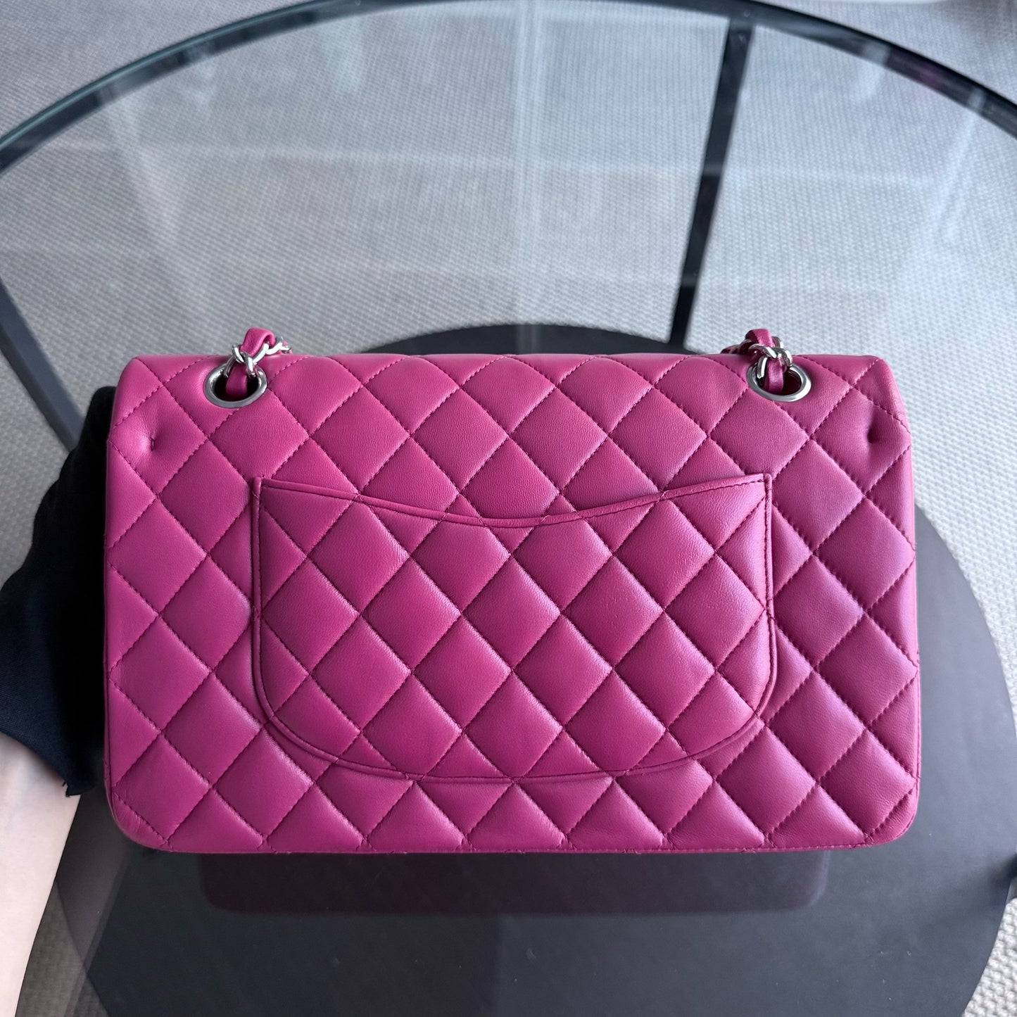 Chanel Classic Flap Medium - 25CM Quilted Lambskin Pink Silver Hardware Series 26