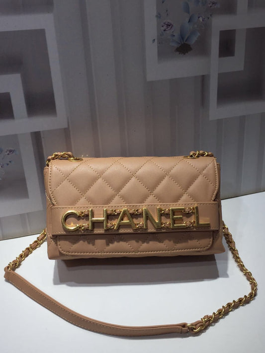 CHLFront Logo Small Top Qualityap Bag Gold Hardware Apricot For Women Handbags, Shoulder Bags 8.2in/21cm AS1490