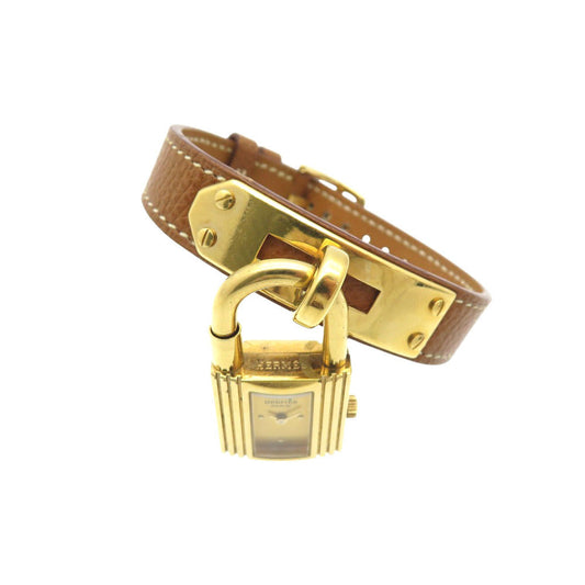 HERMES Watches Quartz Stainless Steel , Courchevel gold Quartz Kelly watch gold dial Women  d