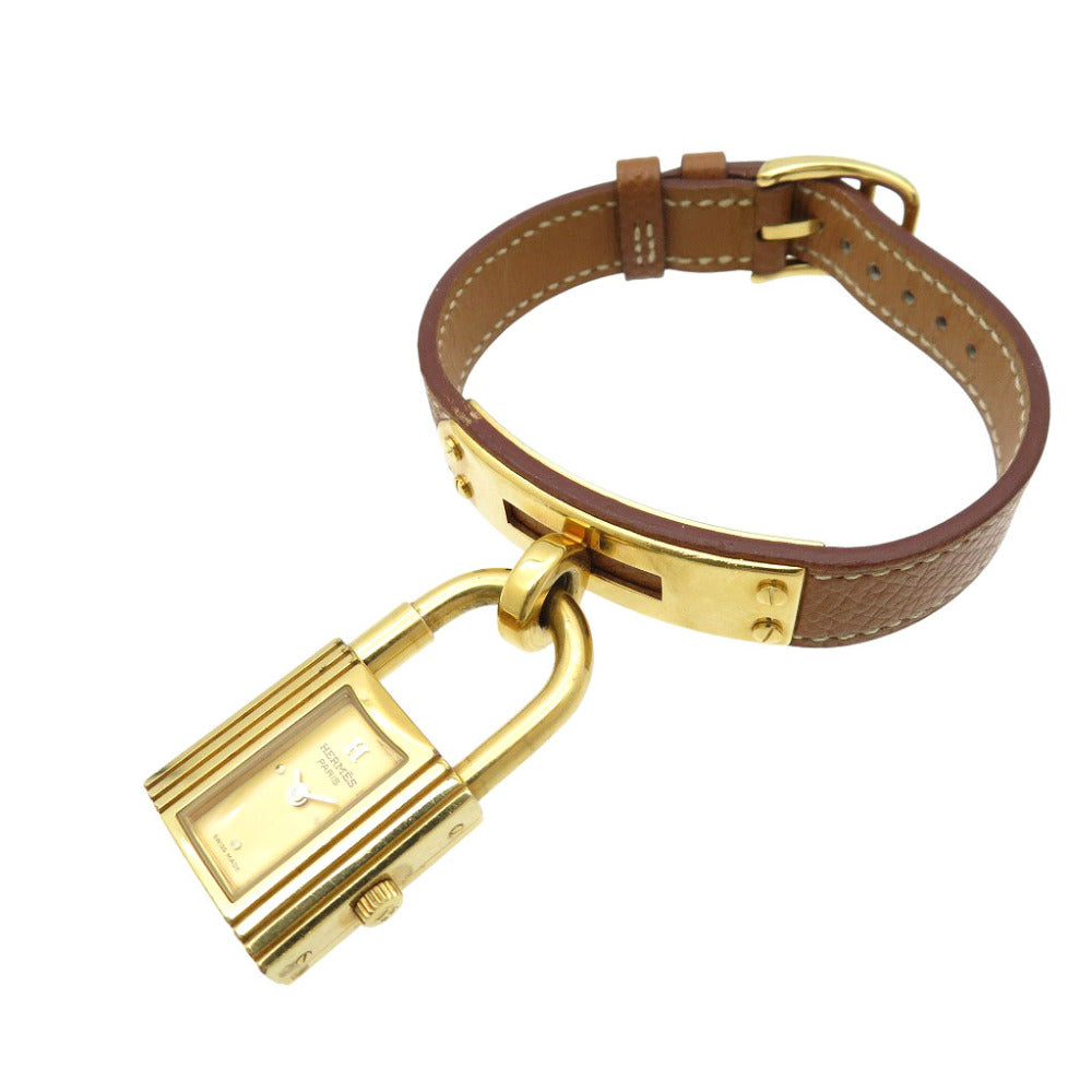 HERMES Watches Quartz Stainless Steel , Courchevel gold Quartz Kelly watch gold dial Women  d