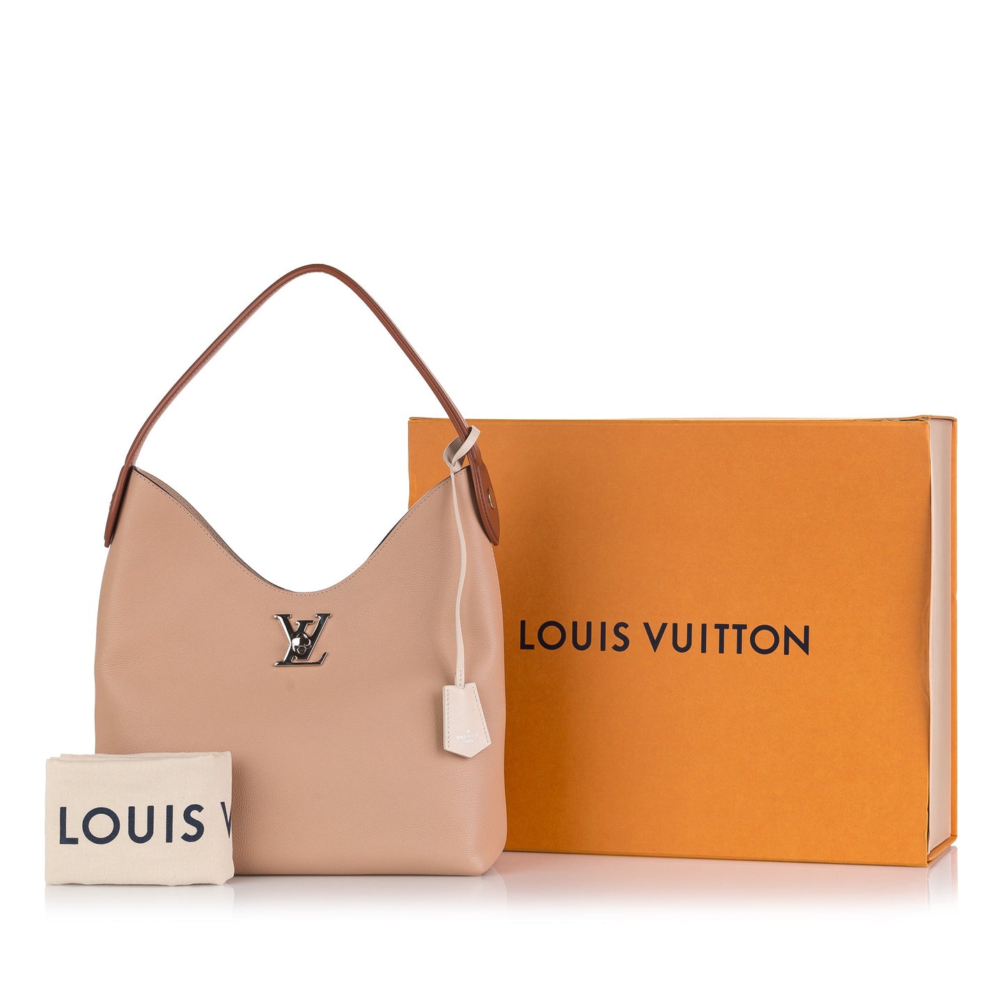 Louis Vuitton Lockme Hobo Pink Beige Calfskin