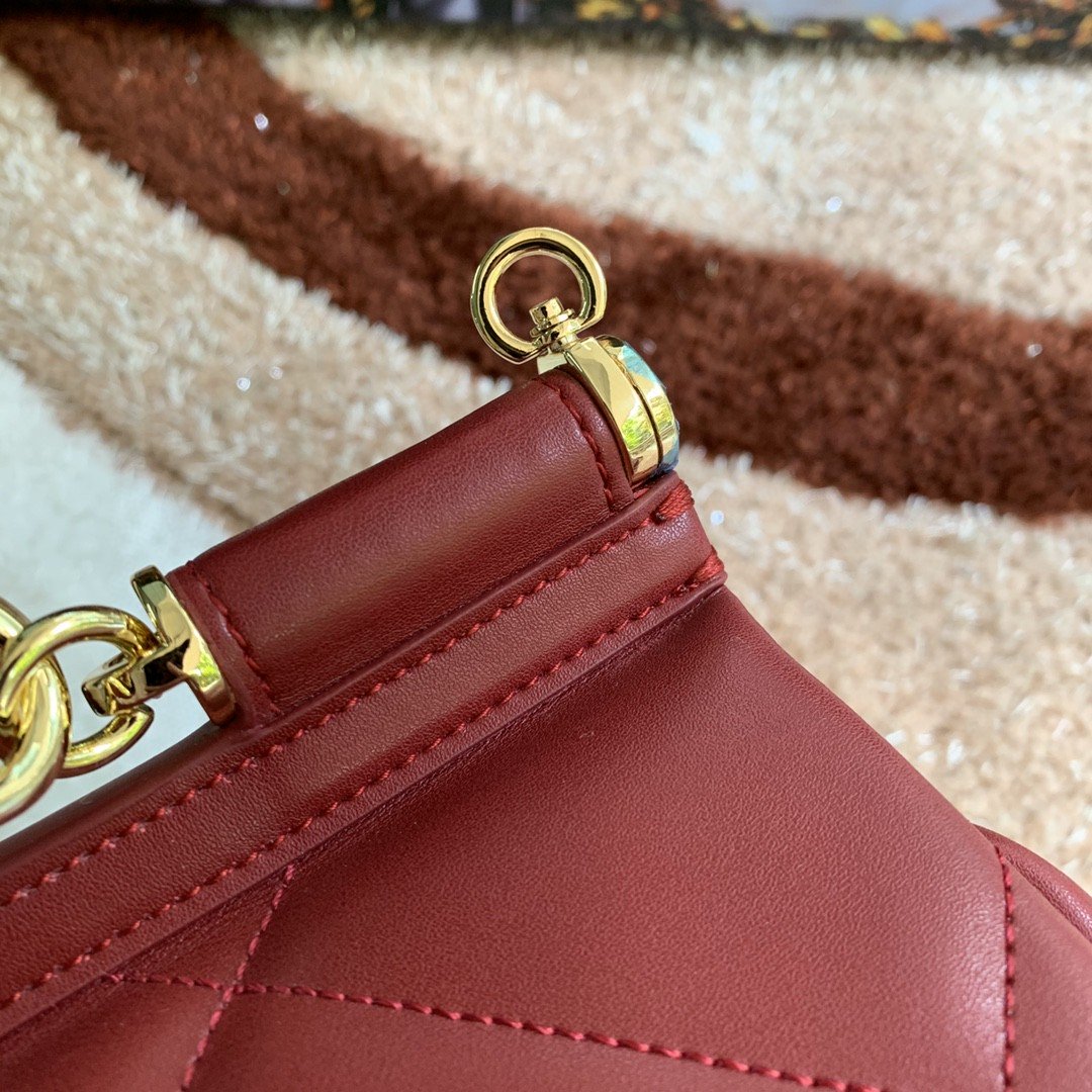 Top Quality Medium Sicily Bag In Quilted Burgundy For Women 10.2in/26cm Top QualityÂ 