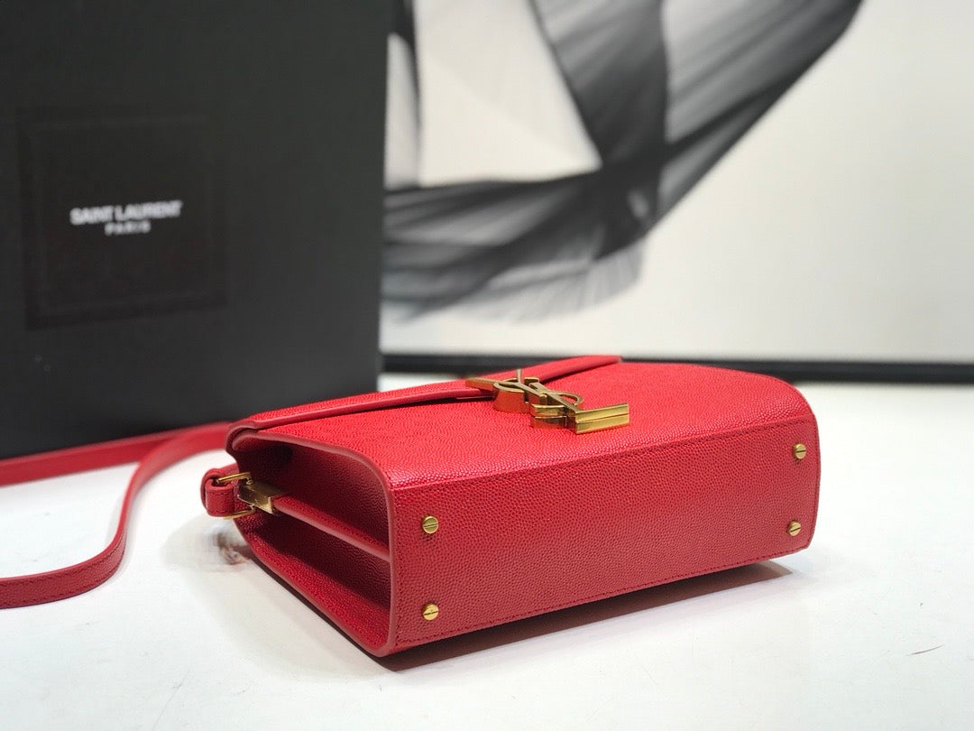Top Quality Cassandra MeTop Qualityum Top Handle Bag Red For Women 9.6in/24.5cm YSL  