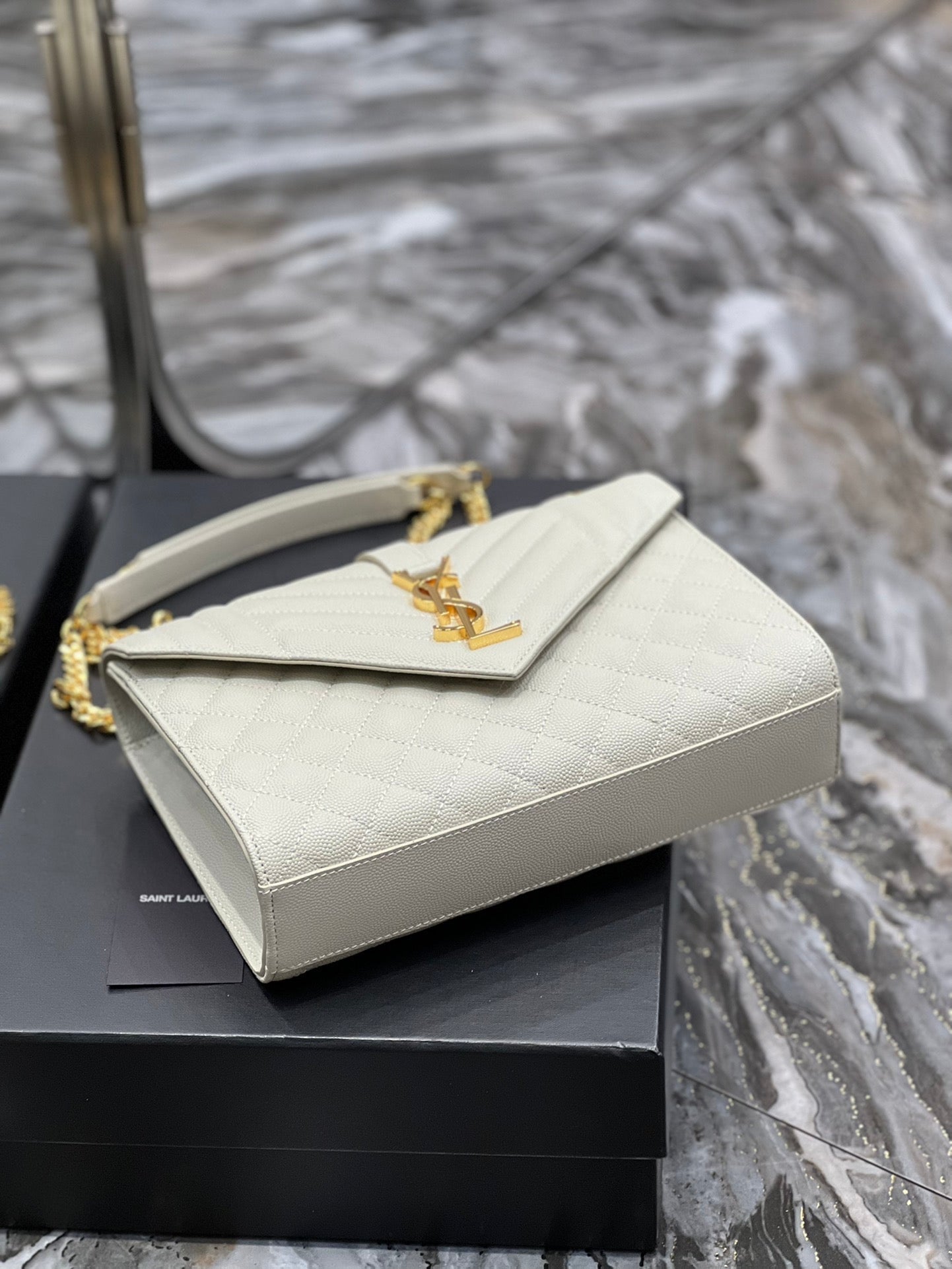 Top Quality Envelope MeTop Qualityum Chain Bag White For Women, Women’s Bags 9.4in/24cm YSL