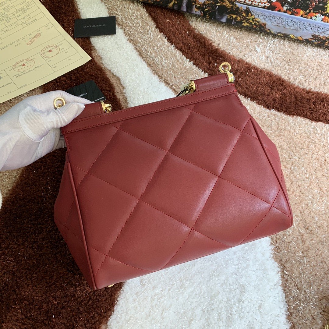 Top Quality Medium Sicily Bag In Quilted Burgundy For Women 10.2in/26cm Top QualityÂ 