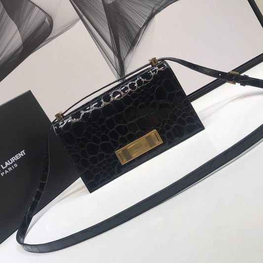Top Quality Cassandra Small Crossbody Bag With Stone Print Black For Women 7.4in/19cm YSL