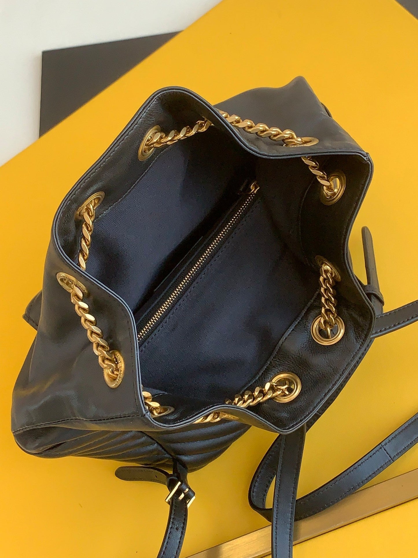 Top Quality Joe Backpack In Monogram With Bronze-Toned Hardware Black For Women 11.5in/22cm YSL 6726091EL071000