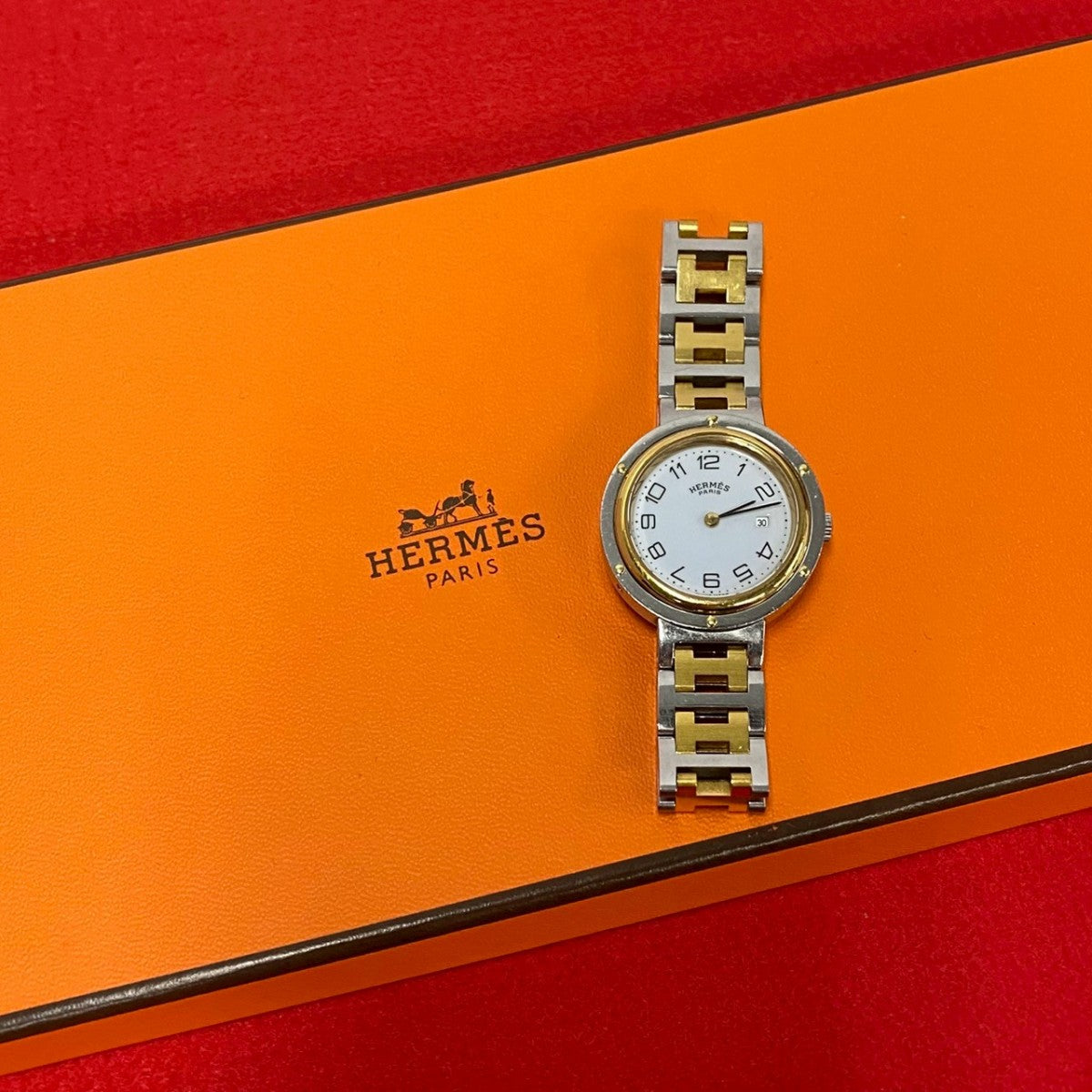 HERMES Watches Stainless steel gold Clipper
