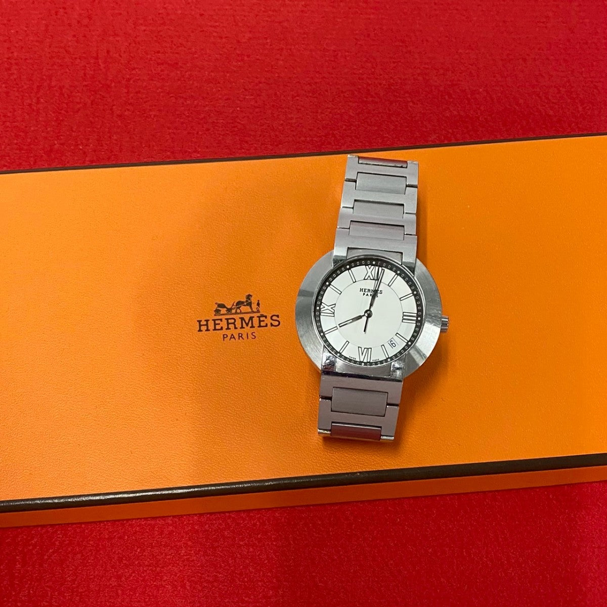 HERMES Watches Stainless steel Silver Nomad