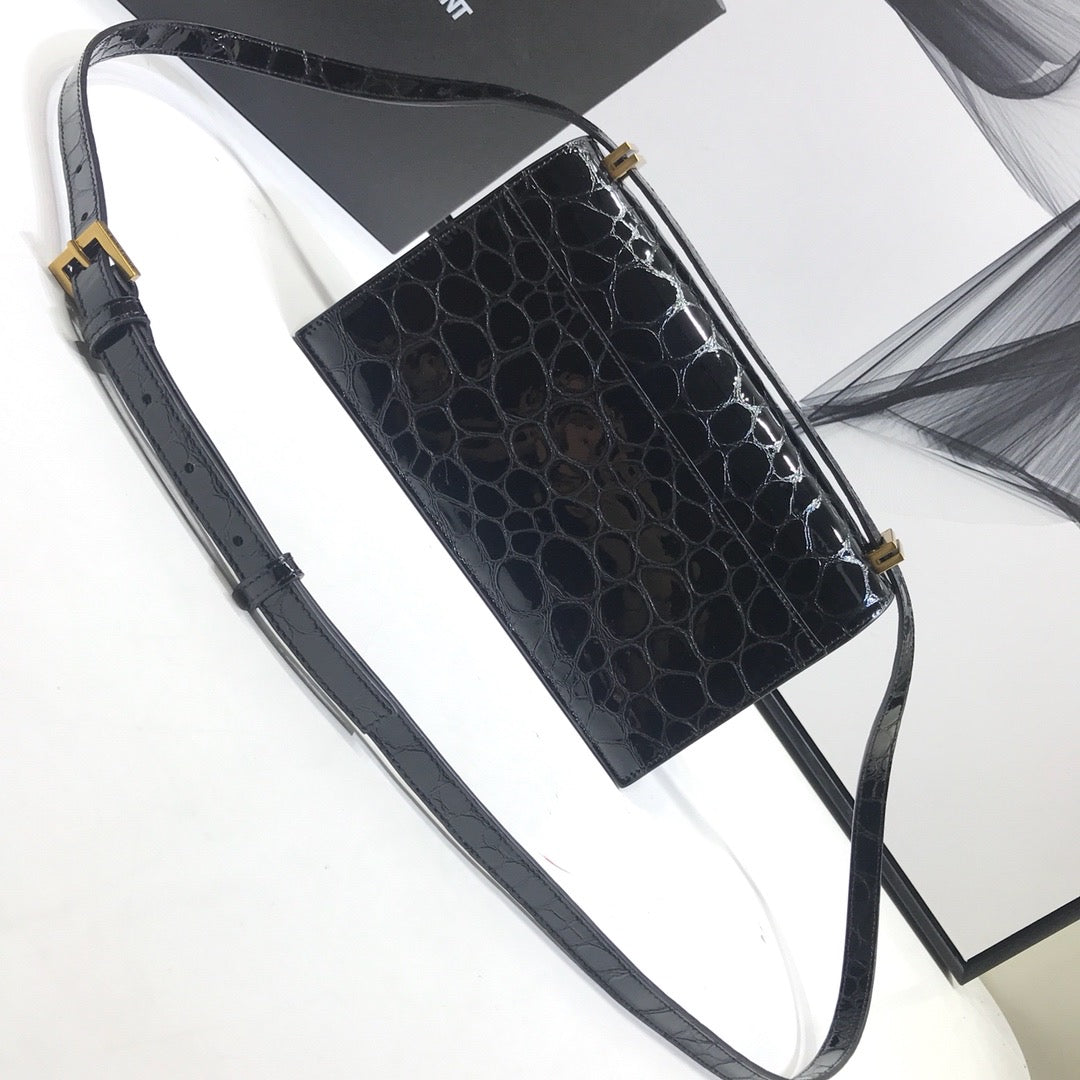 Top Quality Cassandra Small Crossbody Bag With Stone Print Black For Women 7.4in/19cm YSL