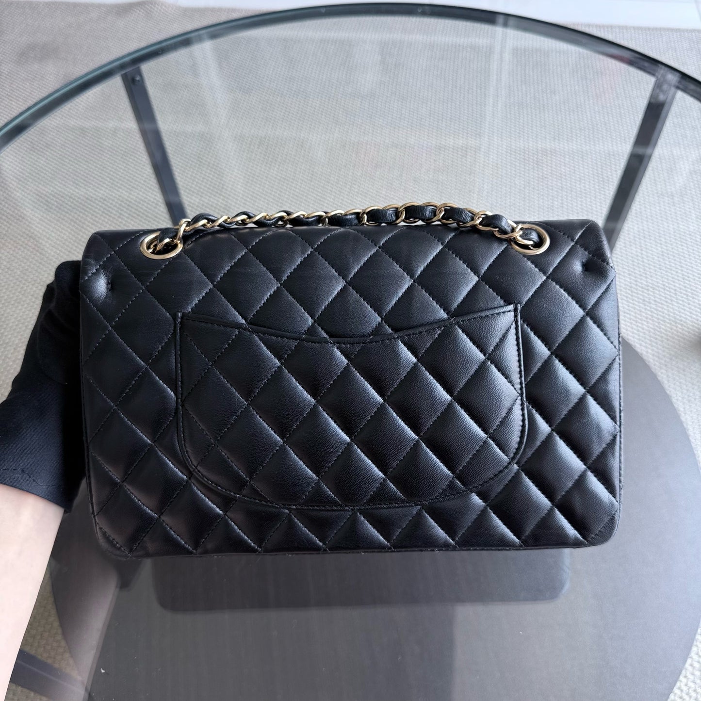 Chanel Classic Flap Medium - 25CM Quilted Lambskin Black Gold Hardware Series 27