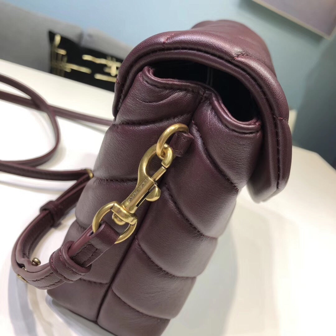 Top Quality Loulou Mini Shoulder Bag Burgundy For Women 7in/18cm YSL