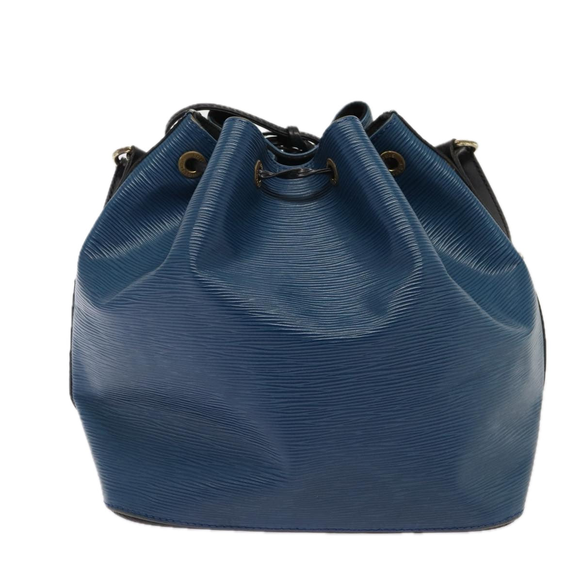 LOUIS VUITTON Epi Petit Noe Shoulder Bag Bicolor Black Blue M44152 Auth 86847