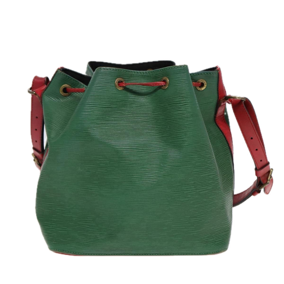 LOUIS VUITTON Epi Petit Noe Shoulder Bag Bicolor Green Red M44147 LV Auth 87503