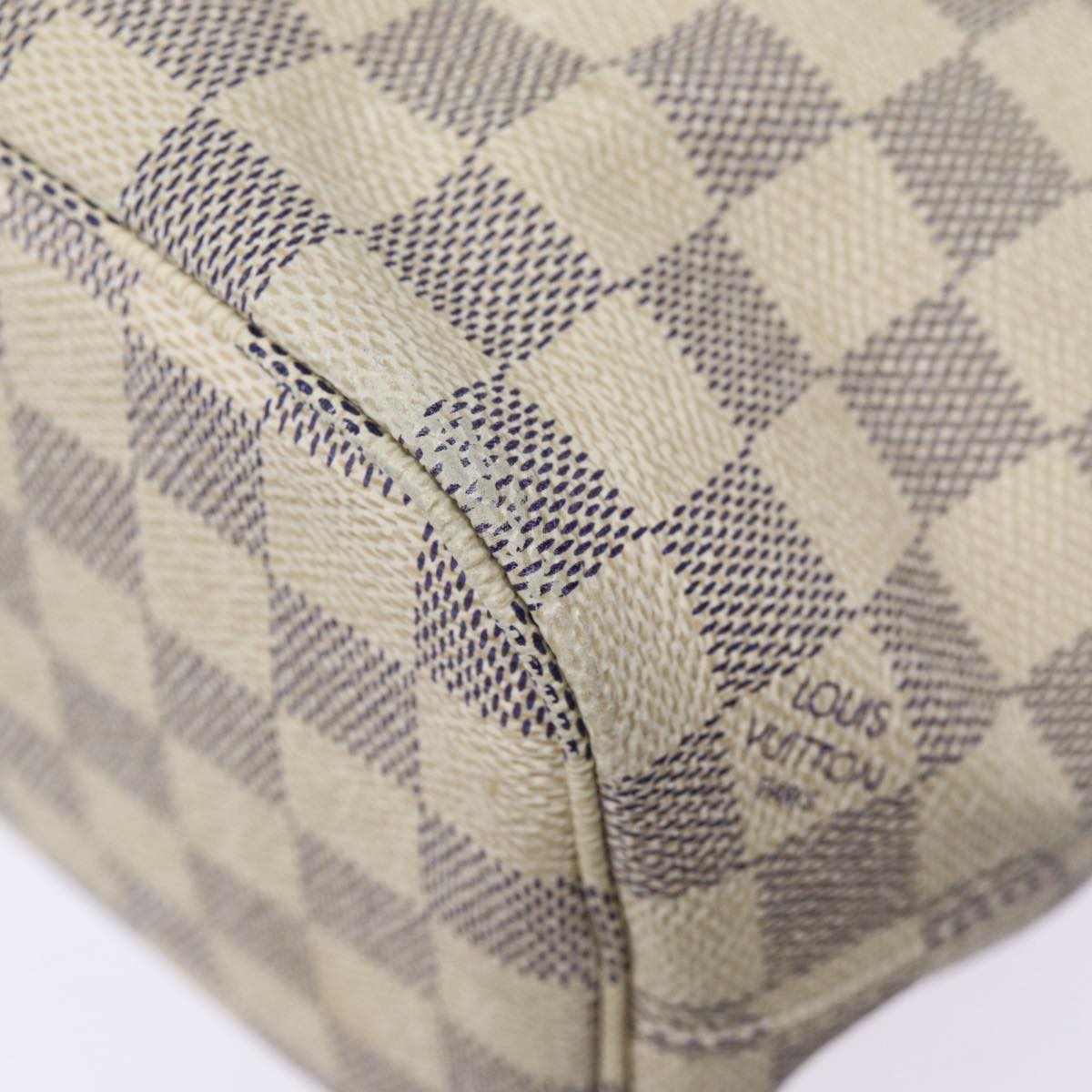 LOUIS VUITTON Damier Azur Neverfull PM Tote Bag N41362 LV Auth 87565