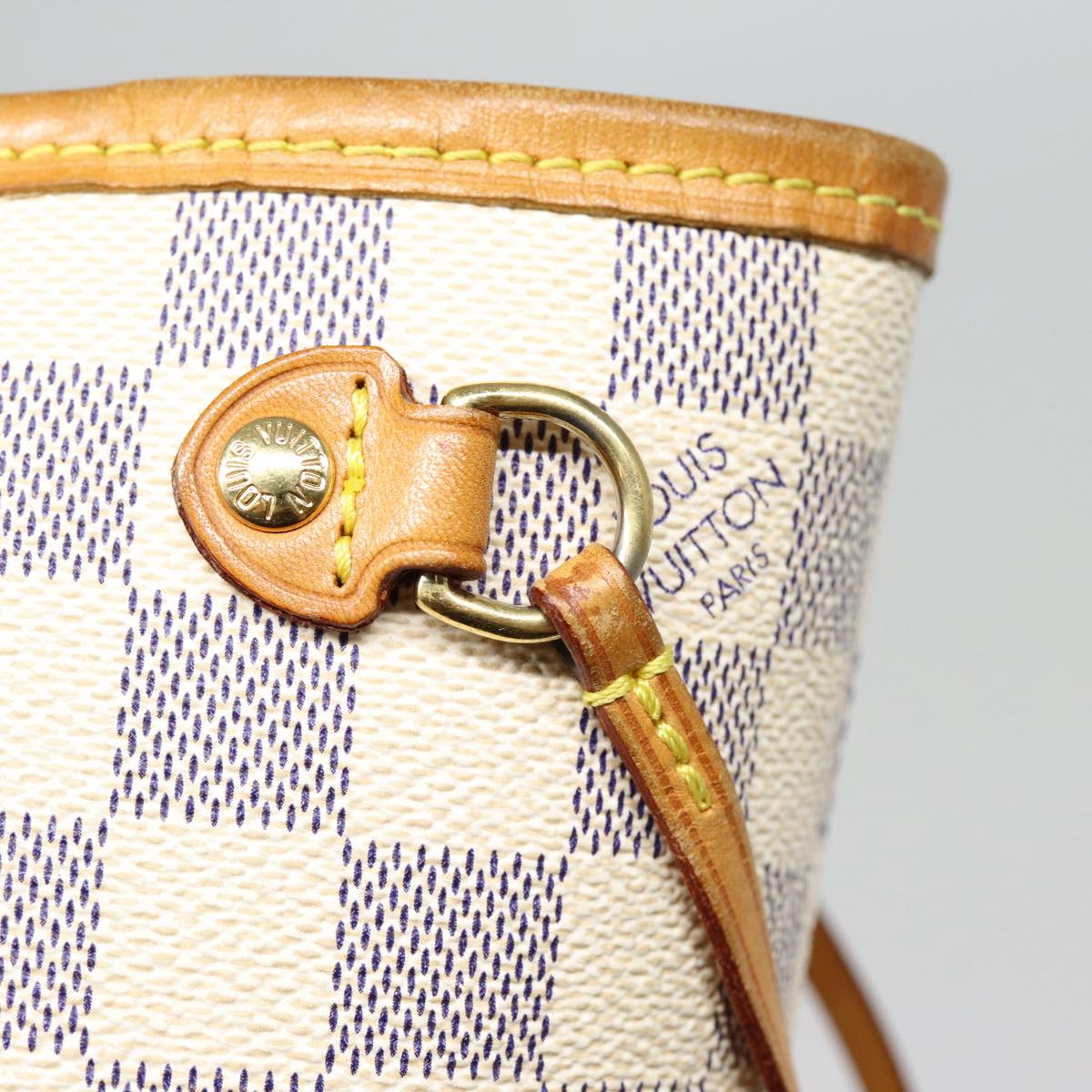 LOUIS VUITTON Damier Azur Neverfull PM Tote Bag N41362 LV Auth 87565