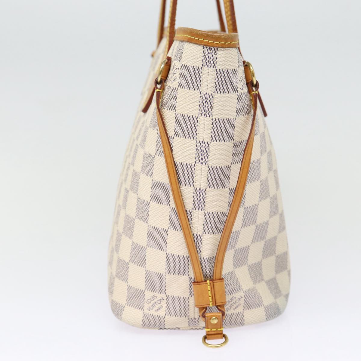 LOUIS VUITTON Damier Azur Neverfull PM Tote Bag N41362 LV Auth 87565