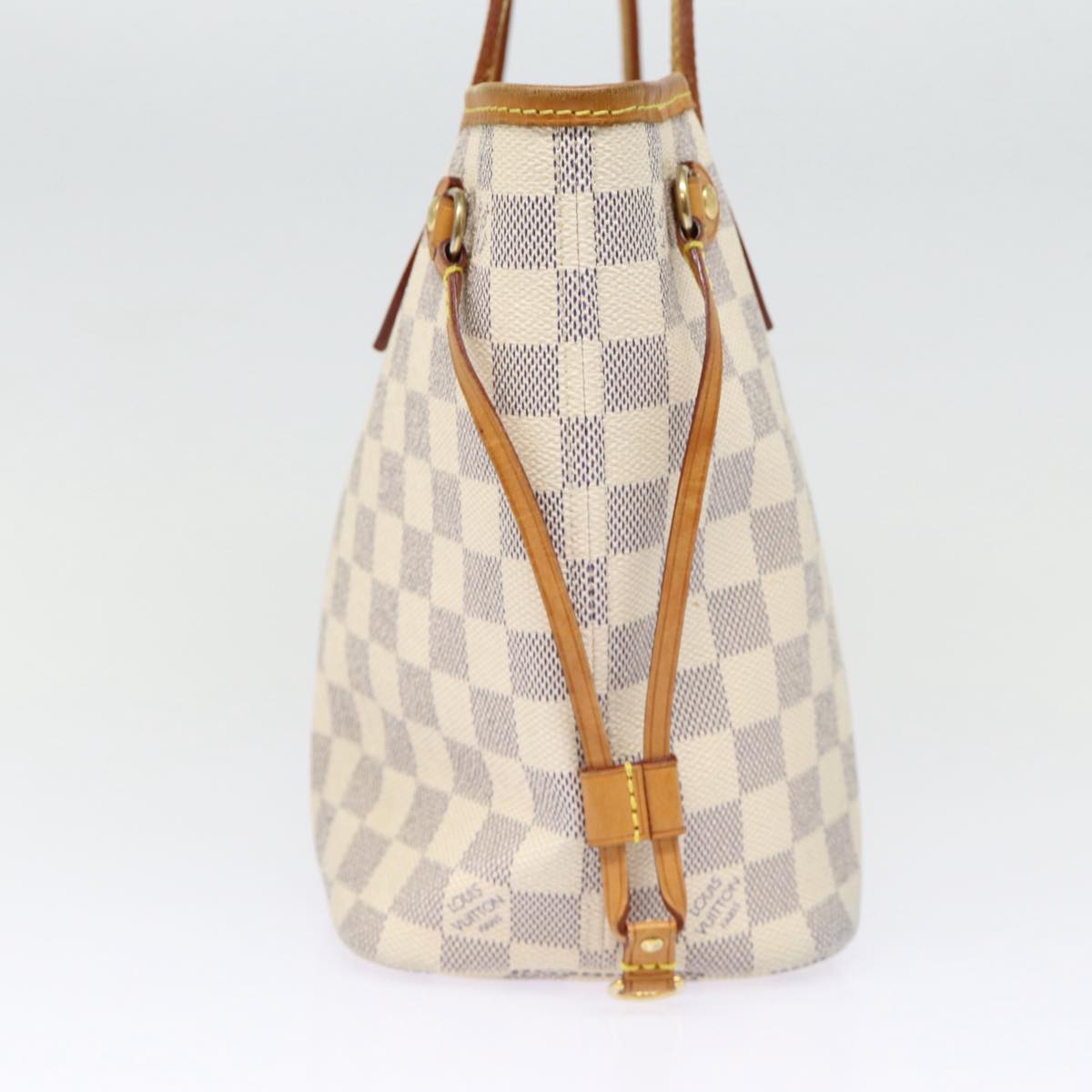 LOUIS VUITTON Damier Azur Neverfull PM Tote Bag N41362 LV Auth 87565