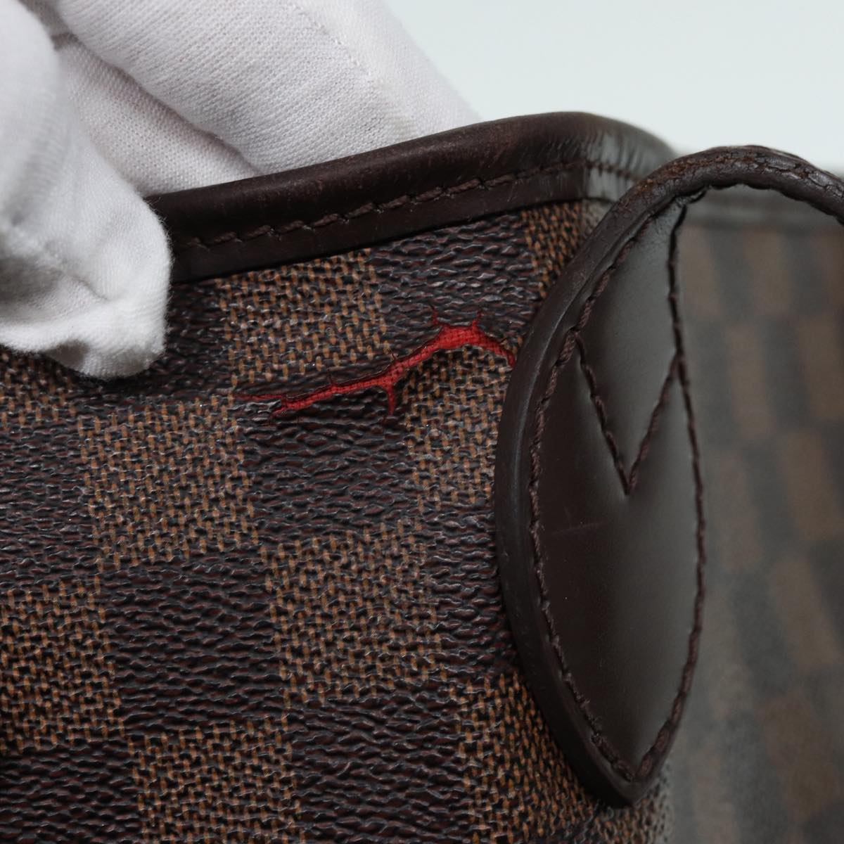 LOUIS VUITTON Damier Ebene Neverfull MM Tote Bag N51105 LV Auth 87567