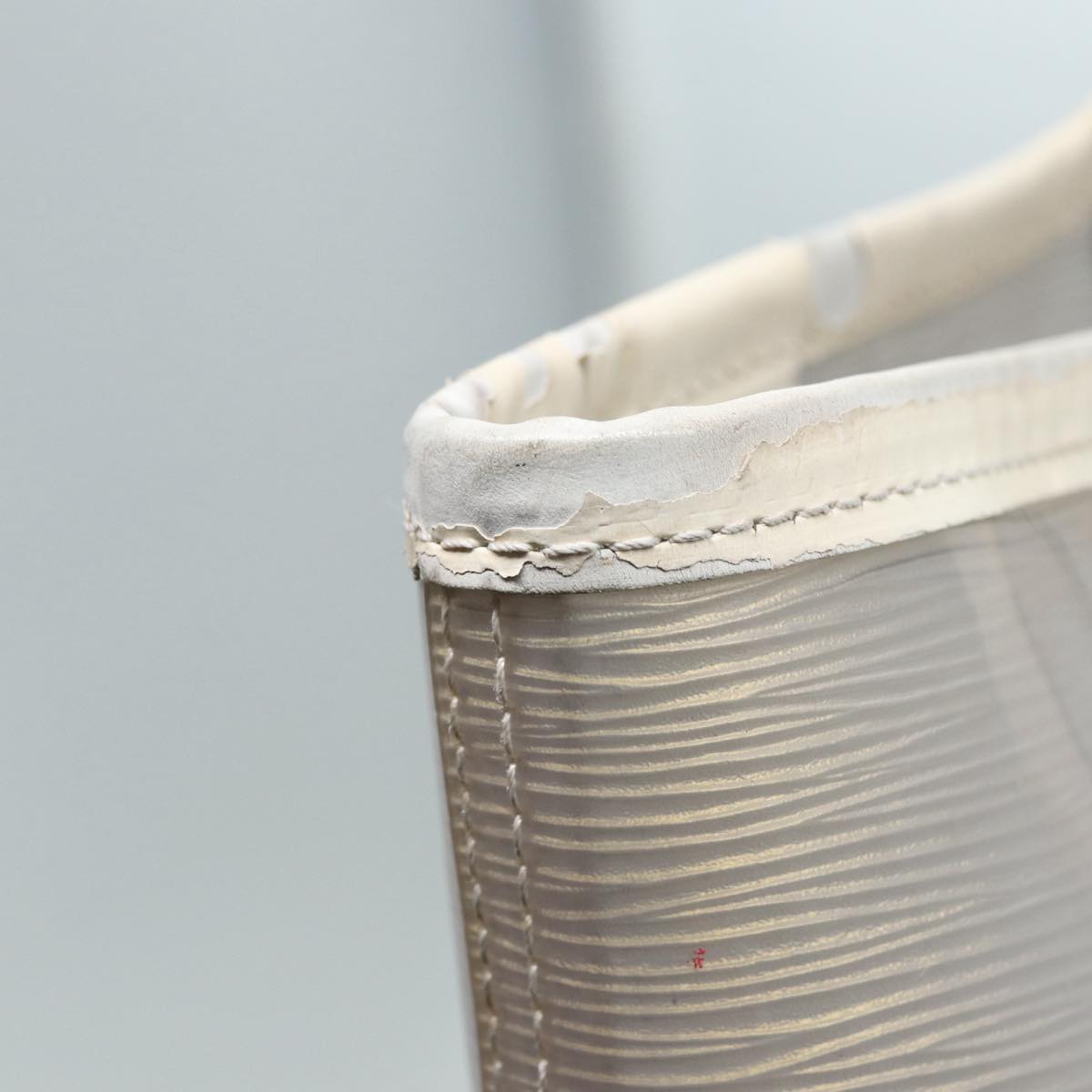 LOUIS VUITTON Epi Plage Lagoon Bay Tote Bag White Clear M92151 LV Auth 87892