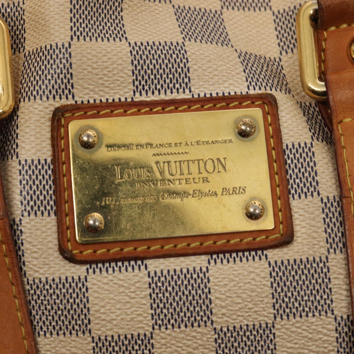 LOUIS VUITTON Damier Azur Hampstead PM Tote Bag N51207 LV Auth 87897